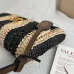 Valentino 22116 Garavani Devain Black Beige Striped Raffia Shoulder Crossbody Handbag #B66002