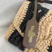 Valentino 22116 Garavani Devain Black Beige Striped Raffia Shoulder Crossbody Handbag #B66002