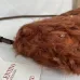 Valentino 22117 26SS Faux Fur Crystal Embellished V Logo Underarm Shoulder Handbag #B66001