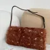 Valentino 22117 26SS Faux Fur Crystal Embellished V Logo Underarm Shoulder Handbag #B66001