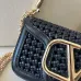 Valentino 6609 VLogo Woven Leather Shoulder Bag Detachable Chain Strap #A67481