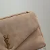 SAINT LAURENT Cassandra Envelope Clutch – Beige Suede Leather with Gold YSL Logo #B58755