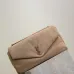 SAINT LAURENT Cassandra Envelope Clutch – Beige Suede Leather with Gold YSL Logo #B58755
