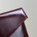 SAINT LAURENT Cassandra Envelope Clutch – Burgundy Smooth Leather with Gold YSL Logo (Detachable Chain Strap) #B58776