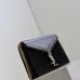 SAINT LAURENT Cassandra Envelope Crossbody Bag Set – Tan Leather-Suede & Black Velvet with Gold YSL Logo (Detachable Chain Strap) #B58765