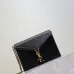 SAINT LAURENT Cassandra Envelope Crossbody Bag Set – Tan Leather-Suede & Black Velvet with Gold YSL Logo (Detachable Chain Strap) #B58765
