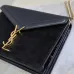 SAINT LAURENT Cassandra Envelope Crossbody Bag Set – Tan Leather-Suede & Black Velvet with Gold YSL Logo (Detachable Chain Strap) #B58765