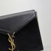 SAINT LAURENT Cassandra Envelope Crossbody Bag Set – Tan Leather-Suede & Black Velvet with Gold YSL Logo (Detachable Chain Strap) #B58765