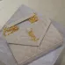 SAINT LAURENT Cassandra Envelope Crossbody Bag Set – Tan Leather-Suede & Black Velvet with Gold YSL Logo (Detachable Chain Strap) #B58766