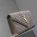 SAINT LAURENT Cassandra Envelope Crossbody Bag Set – Tan Leather-Suede & Black Velvet with Gold YSL Logo (Detachable Chain Strap) #B58766