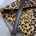 SAINT LAURENT Cassandra Envelope Shoulder Bag – Leopard-Print Calf Hair with Gold YSL Logo #B58756