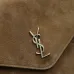 SAINT LAURENT Cassandra Large Envelope Shoulder Bag – Tan Suede with Gold YSL Logo (Detachable Chain Strap) #B58774