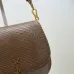 SAINT LAURENT Kaia Small Saddle Bag Set – Brown Croc-Embossed & Black Smooth Leather with Gold YSL Logo #B58757