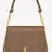 SAINT LAURENT Kaia Small Saddle Bag Set – Brown Croc-Embossed & Black Smooth Leather with Gold YSL Logo #B58757