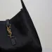 SAINT LAURENT Le 5 à 7 Hobo Bag Set – Black Haircalf with Matching Pouch & Gold YSL Logo (Adjustable Strap) #B58762