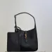SAINT LAURENT Le 5 à 7 Hobo Bag Set – Black Haircalf with Matching Pouch & Gold YSL Logo (Adjustable Strap) #B58762