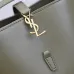 SAINT LAURENT Le 5 à 7 Small Bucket Bag – Olive Green Smooth Leather with Gold YSL Logo (Adjustable Crossbody Strap) #B58773