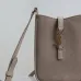 SAINT LAURENT Le 5 à 7 Small Bucket Bag – Taupe Suede Leather with Gold YSL Logo (Adjustable Crossbody Strap) #B58759