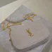 SAINT LAURENT Lou Camera Crossbody Bag – Dusty Beige Suede with Diagonal Quilt & Gold YSL Logo (Chain Strap) #B58763