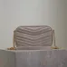 SAINT LAURENT Lou Camera Crossbody Bag – Dusty Beige Suede with Diagonal Quilt & Gold YSL Logo (Chain Strap) #B58763