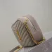 SAINT LAURENT Lou Camera Crossbody Bag – Dusty Beige Suede with Diagonal Quilt & Gold YSL Logo (Chain Strap) #B58763