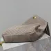 SAINT LAURENT Loulou Fringe Medium Shoulder Bag – Dusty Beige Suede with Chevron Quilt & Gold YSL Logo (Convertible Chain Strap) #B58771