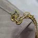 SAINT LAURENT Loulou Fringe Medium Shoulder Bag – Dusty Beige Suede with Chevron Quilt & Gold YSL Logo (Convertible Chain Strap) #B58771