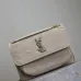 SAINT LAURENT Loulou Medium Shoulder Bag – Light Beige Suede with Chevron Quilt & Tone-On-Tone YSL Logo (Convertible Chain Strap) #B58767