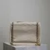 SAINT LAURENT Loulou Medium Shoulder Bag – Light Beige Suede with Chevron Quilt & Tone-On-Tone YSL Logo (Convertible Chain Strap) #B58767