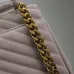 SAINT LAURENT Loulou Small Envelope Crossbody Bag – Blush Suede with Chevron Quilt & Gold YSL Logo (Detachable Chain Strap) #B58772