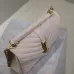 SAINT LAURENT Loulou Small Envelope Crossbody Bag – Blush Suede with Chevron Quilt & Gold YSL Logo (Detachable Chain Strap) #B58772