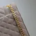 SAINT LAURENT Loulou Small Envelope Crossbody Bag – Dusty Beige Suede with Mixed-Quilt Stitching & Gold YSL Logo (Detachable Chain Strap) #B58769