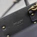 SAINT LAURENT Sac de Jour Small Tote Bag – Dark Gray Smooth Leather with Gold-Tone Hardware (Top Handles & Crossbody Strap) #B58761