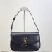 SAINT LAURENT Solferino Small Shoulder Bag – Black Croc-Embossed Patent Leather with Gold YSL Cassandre Closure  #B58751