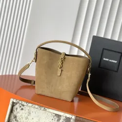 Saint Laurent 749036 Le 5A7 Mini Bucket Bag Suede Leather Gold Hardware 20cm #A67476