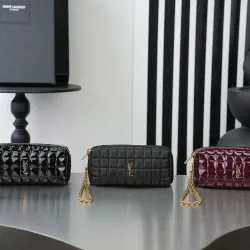 Saint Laurent 779649 Le Cassandre Matelassé Carré Vanity Bag Lambskin Gold Chain 18.5cm #A67475