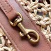 Saint Laurent 817602 Raffia Tote Bag Brown Leather Trim Woven Straw Shopper 38cm #A67474