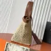 Saint Laurent 817602 Raffia Tote Bag Brown Leather Trim Woven Straw Shopper 38cm #A67474