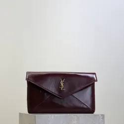 Saint Laurent LE Envelope Clutch (769307) - Red Date Gold, Soft Sheepskin, 29.5×18×4.5cm #B59985