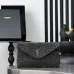 YSL 769307 LE Envelope Black Woven Textile Clutch Evening Handbag #B66000