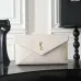 YSL 769307 LE Envelope Off White Lambskin Fold Clutch Evening Handbag #B65999