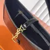 YSL Cléo 5 à 7 Glossy Croc Embossed Leather Underarm Bag Gold Logo Handbag #B65973