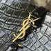 YSL Cléo 5 à 7 Glossy Croc Embossed Leather Underarm Bag Gold Logo Handbag #B65973