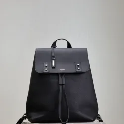 YSL Saint Laurent Sac De Jour Men's Black Grained Leather Backpack #B50218