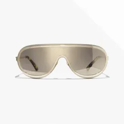 Ch**el  shield sunglasses gold #B66060