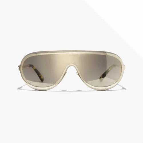 Ch**el  shield sunglasses gold #B66060