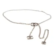 Chanel Silver Tone Enamel CC Charm Chain Belt #B54116