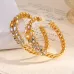 Dior CD Montaigne Crystal-Accented Hoop Earrings #B49973