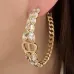 Dior CD Montaigne Crystal-Accented Hoop Earrings #B49973
