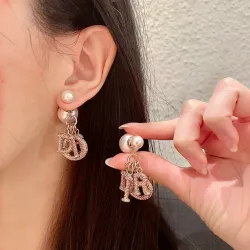 Dior Tribales Gradient Logo Earrings #B49970